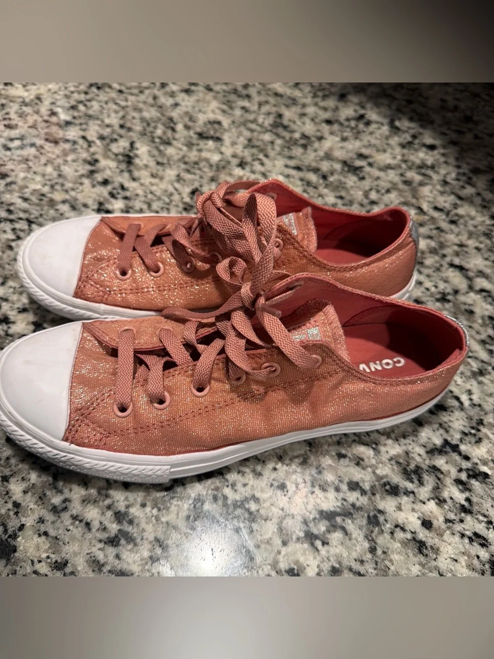 Converse Chuck Taylor All Star Ox Juniors Size 5 Shoes Rust Pink /White 661834f